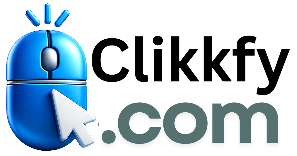 “Clikkfy.com logo – digital marketing and web development brand” “Clikkfy logo representing online marketing and business growth” “Clikkfy.com branding icon for digital services and promotions” “Modern Clikkfy logo for digital marketing solutions” “Clikkfy.com logo symbolizing digital marketing, SEO, ads, and web development services” “Logo of Clikkfy.com, a platform for Facebook ads, Google ads, YouTube promotion, and website development” “Clikkfy.com logo” “Clikkfy brand icon”